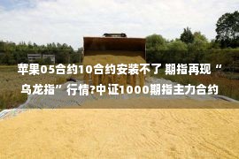 苹果05合约10合约安装不了 期指再现“乌龙指”行情?中证1000期指主力合约IM2211